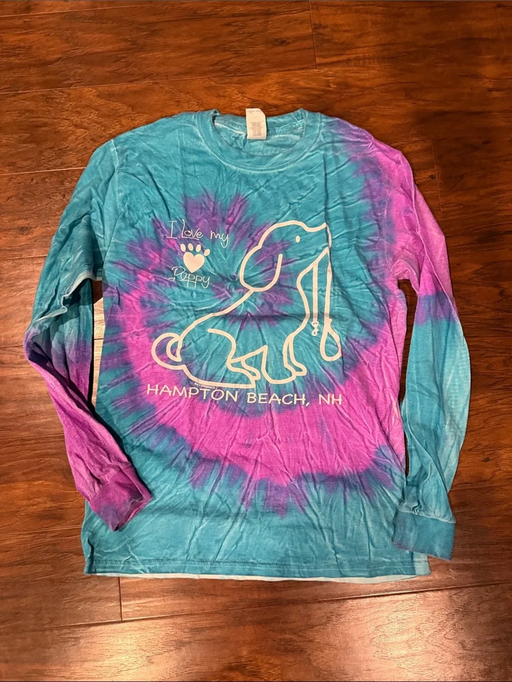 Hampton Beach Tie-Dye Long Sleeve Tee - Teal & Purple